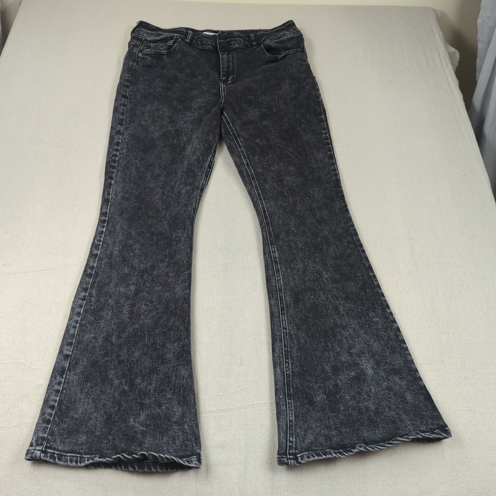 Kancan Jeans Womens 18W Black Amirah Ultra High Rise Flare